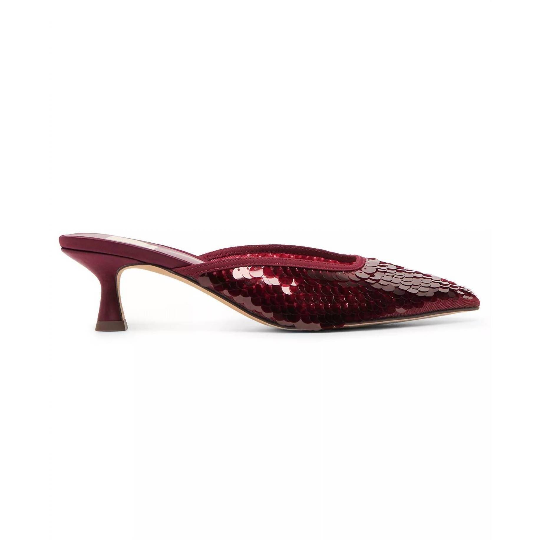 New Dolce Vita Women's Cleo Sequin Heels In Cranberry Sequin